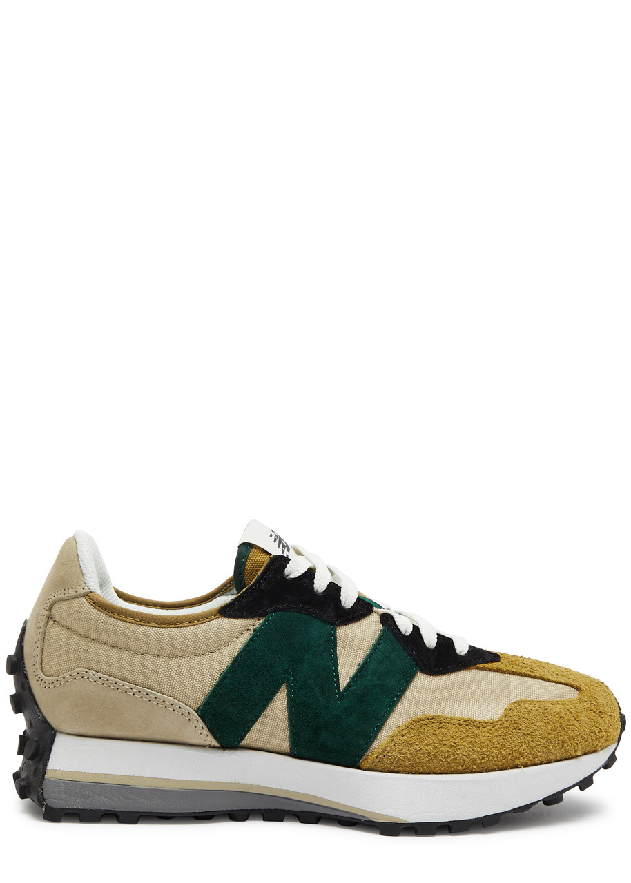 New Balance 327 Panelled Canvas Sneakers, Sneakers, Logo Embroidery In Multicoloured