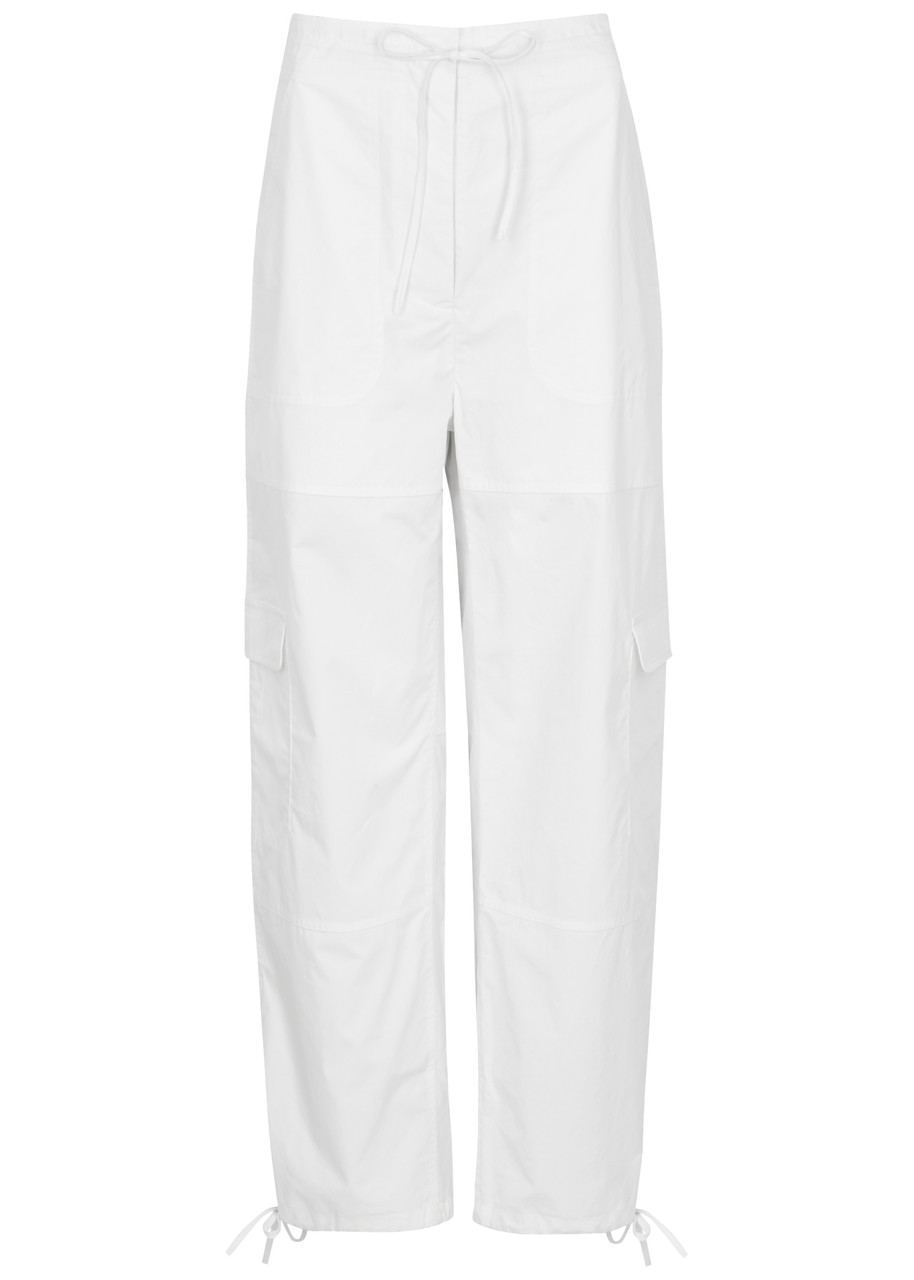 Shop Totême Cotton-poplin Cargo Trousers In White