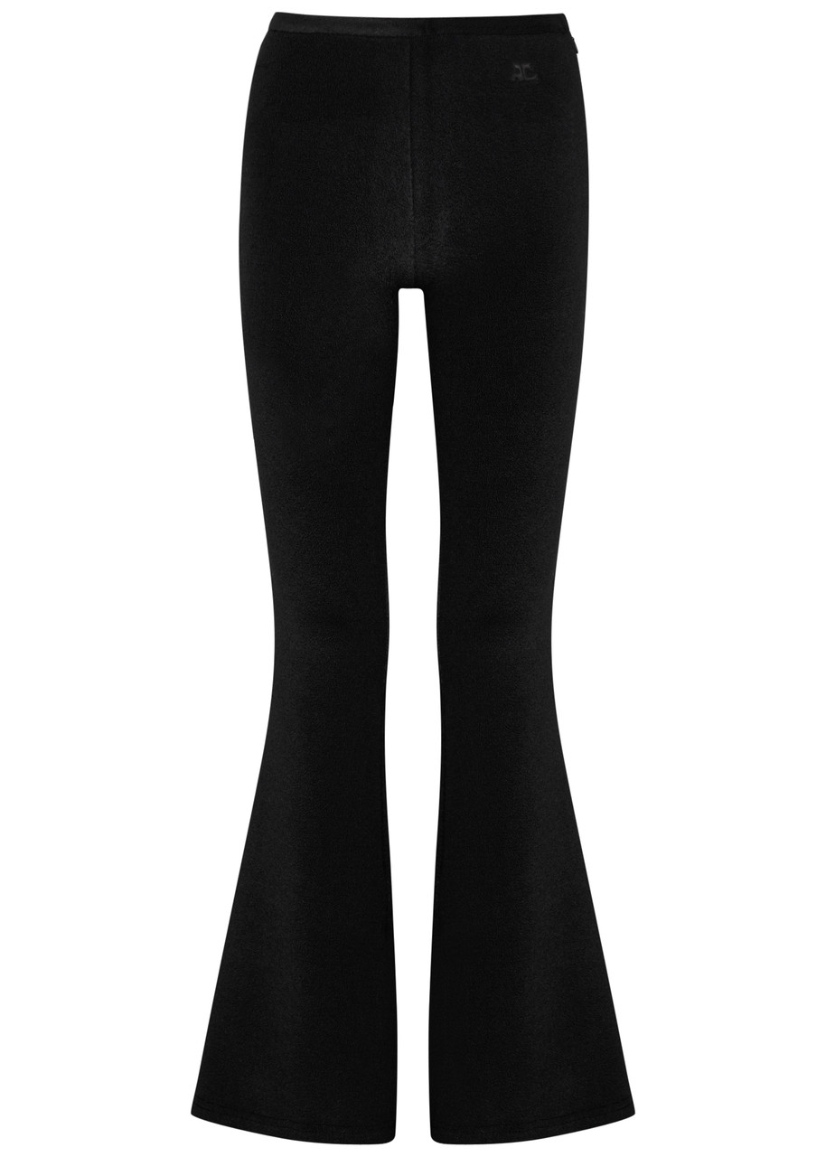 Courrèges Flared-leg Terry Trousers In Black