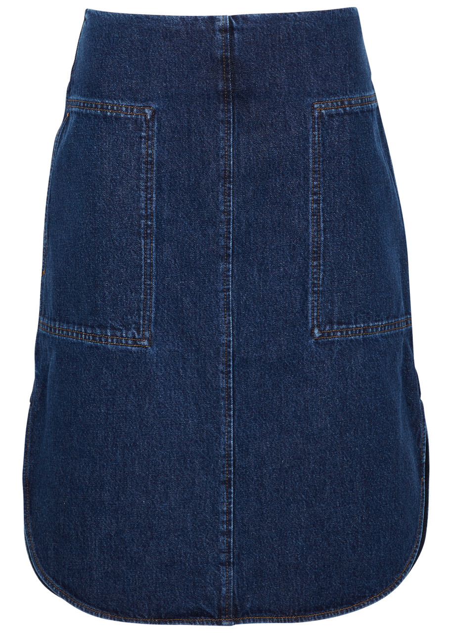 Shop Totême Denim Midi Skirt In Dark Blue