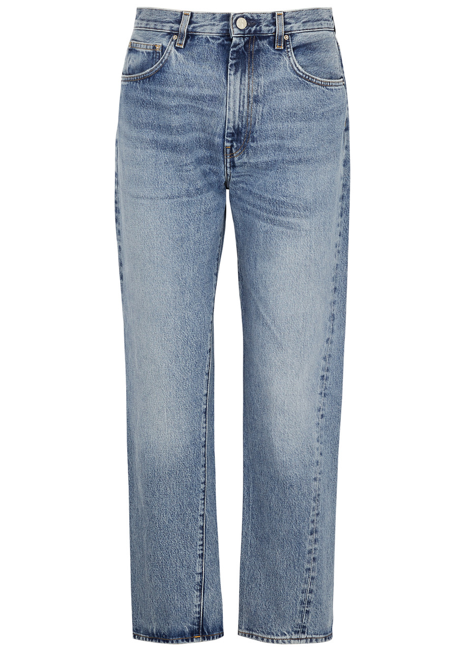 Shop Totême Twisted Seam Straight-leg Jeans In Denim