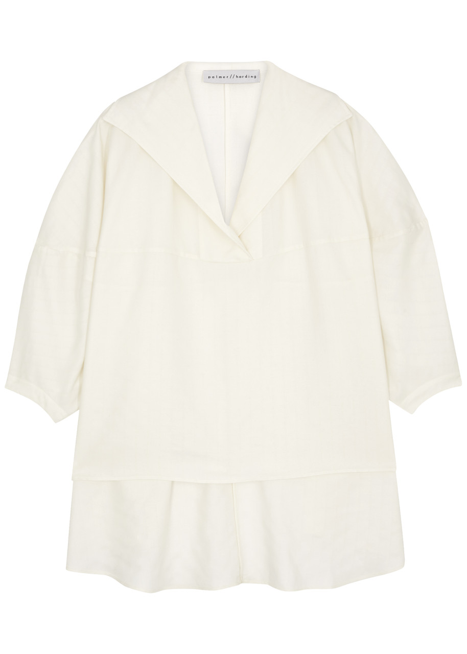 Palmer//harding Gratitude Stripe-jacquard Shirt - Cream - L