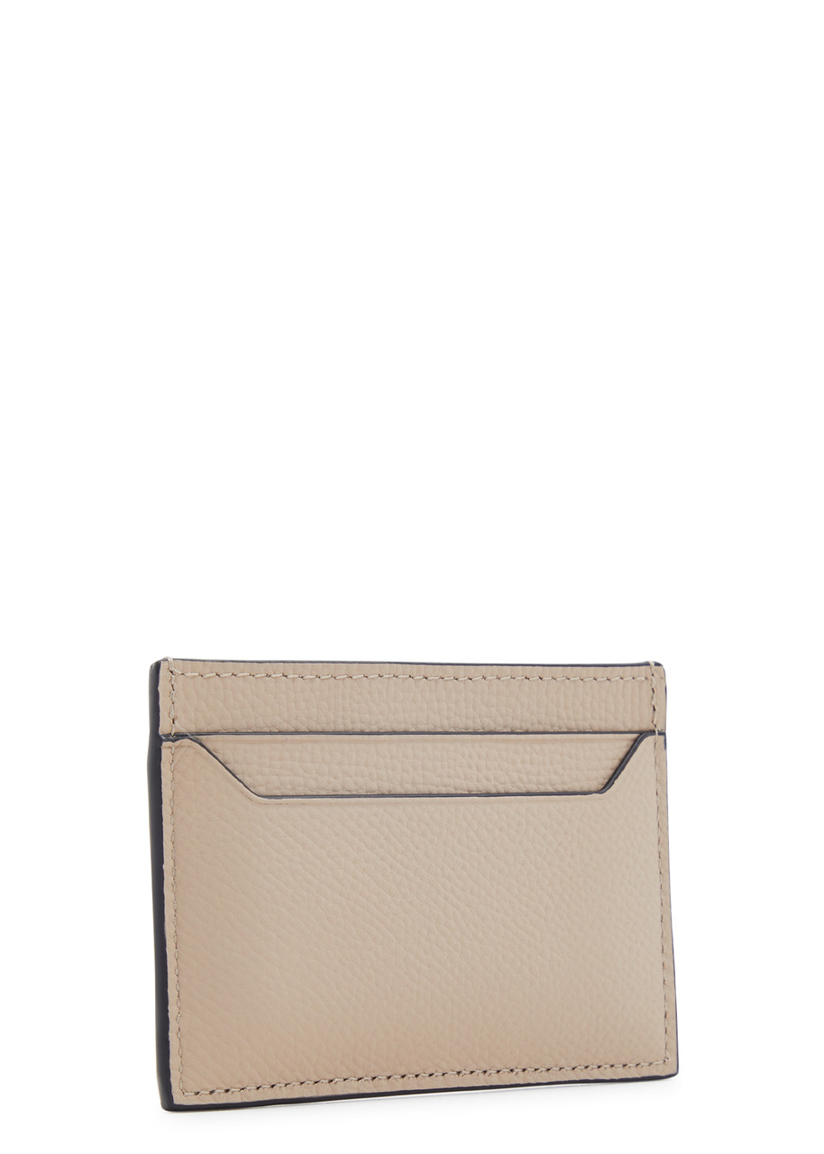  Loewe Anagram Leather Card Holder - Sand 