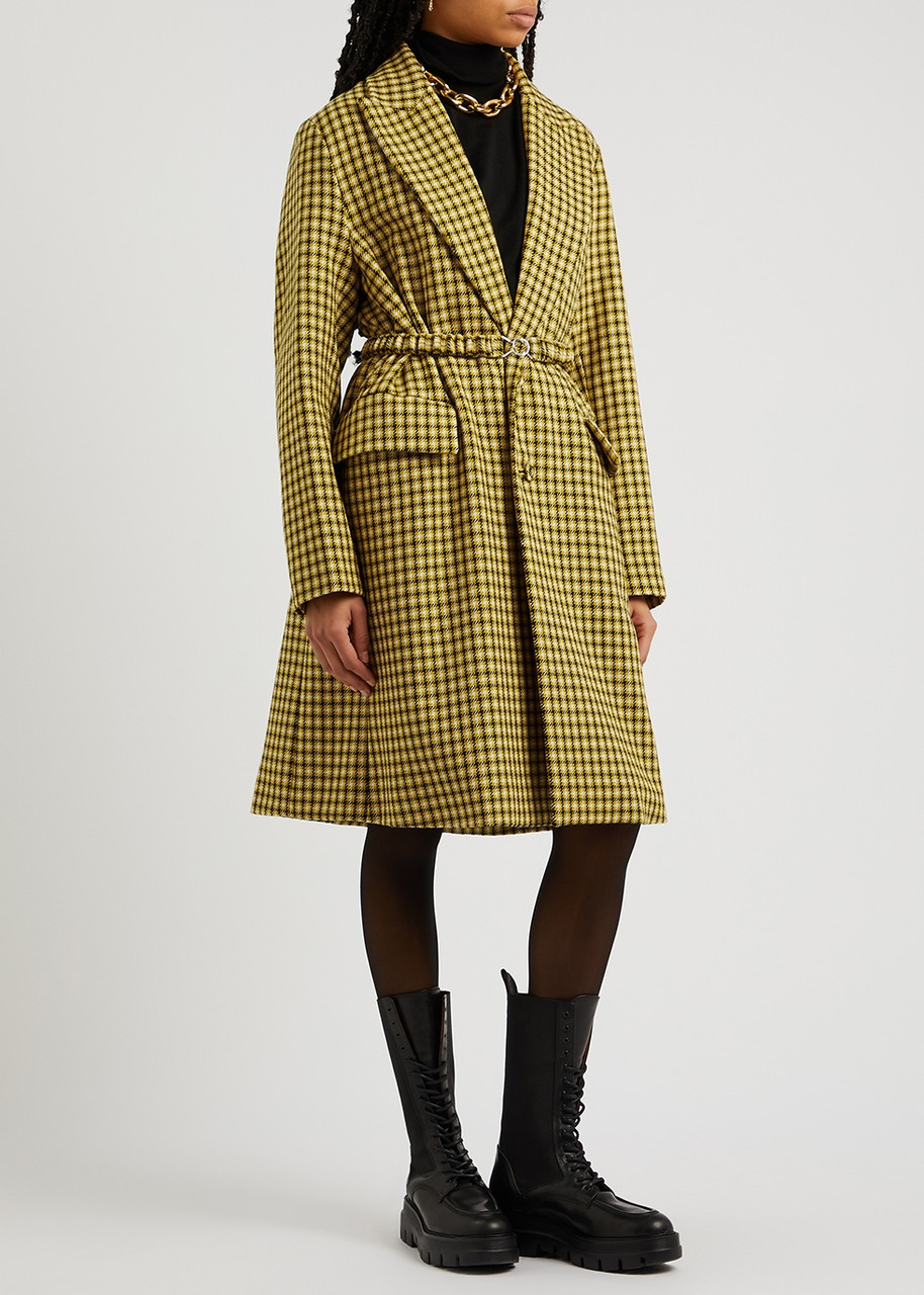  Plan C Checked Wool Coat - Multicoloured - 12 