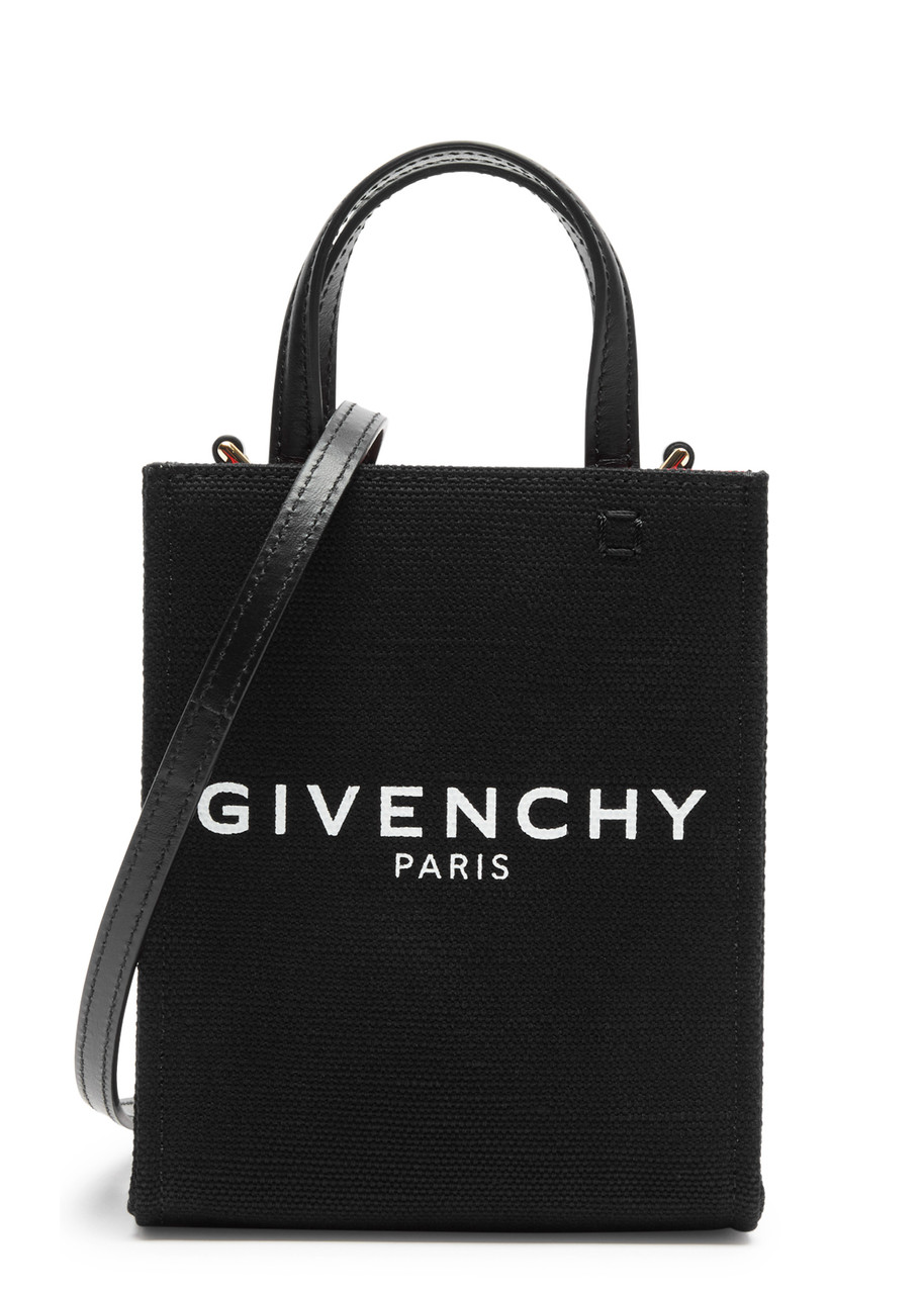 Givenchy G Tote Mini Canvas Cross-body Bag In Black