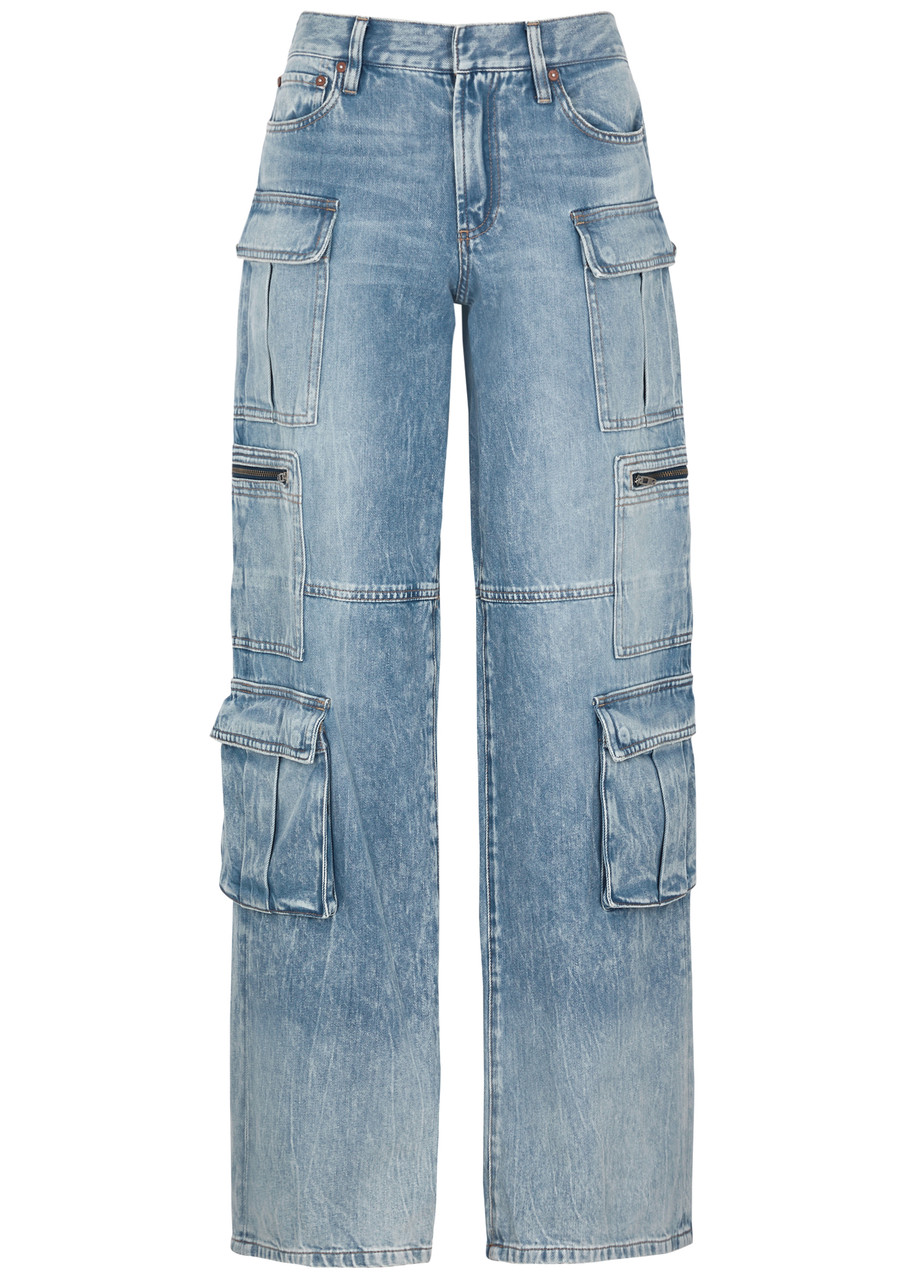 ALICE AND OLIVIA CAY WIDE-LEG CARGO JEANS