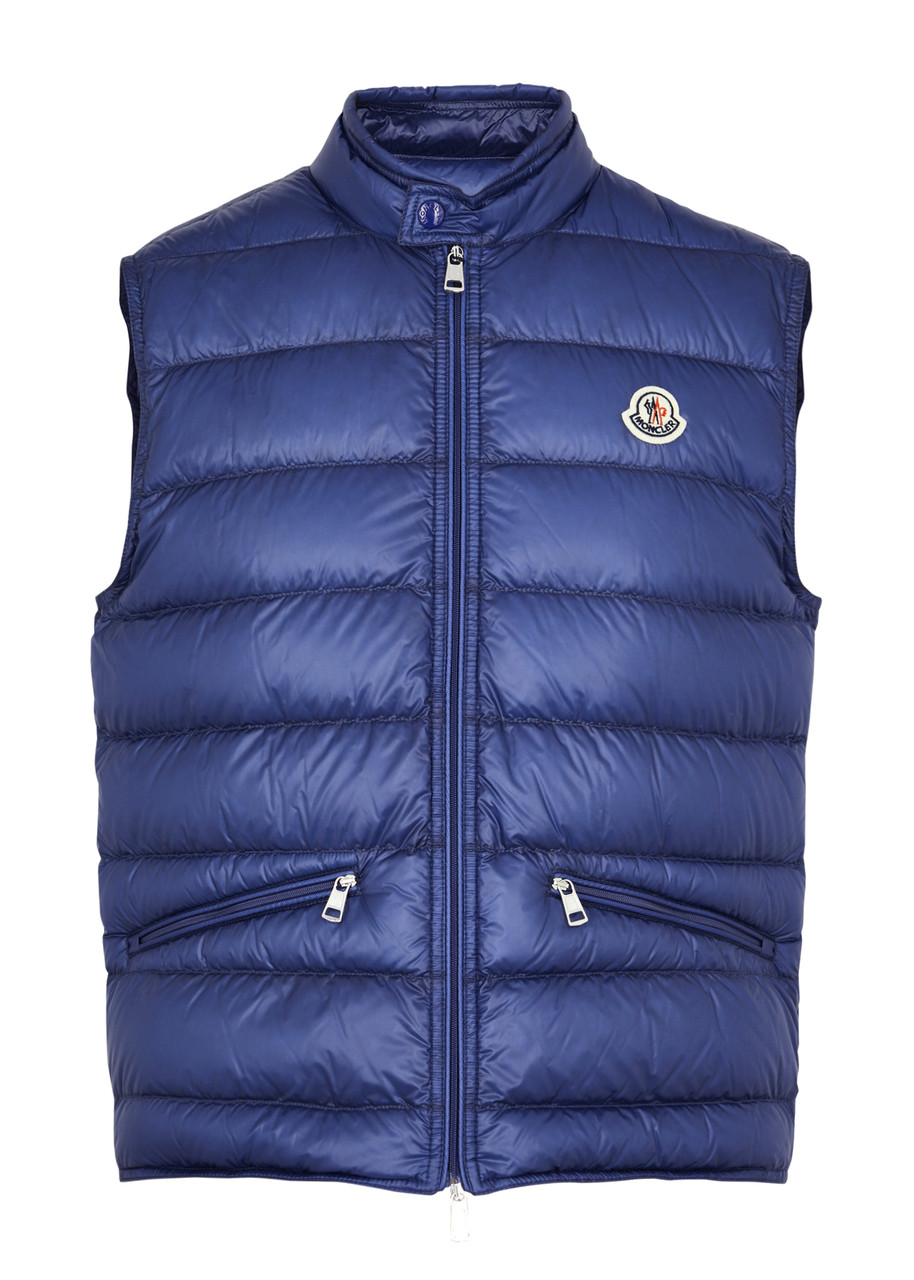 Moncler Gui Quilted Shell Gilet In Blue