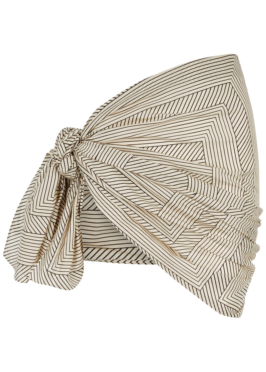 Toteme Striped Logo Cotton-blend Sarong - Cream - One Size