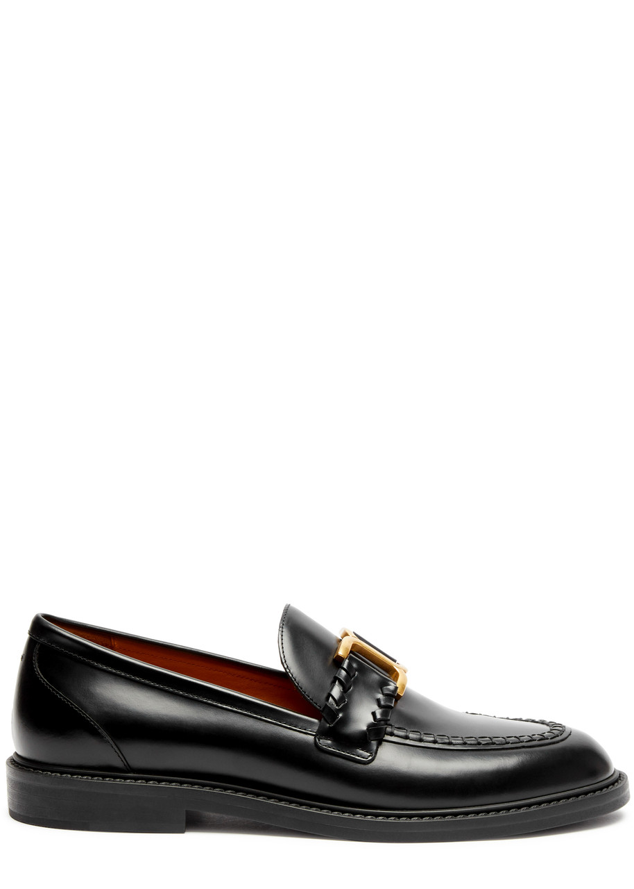 Chloé Marcie Black Brushed Calf Leather Loafer In Black
