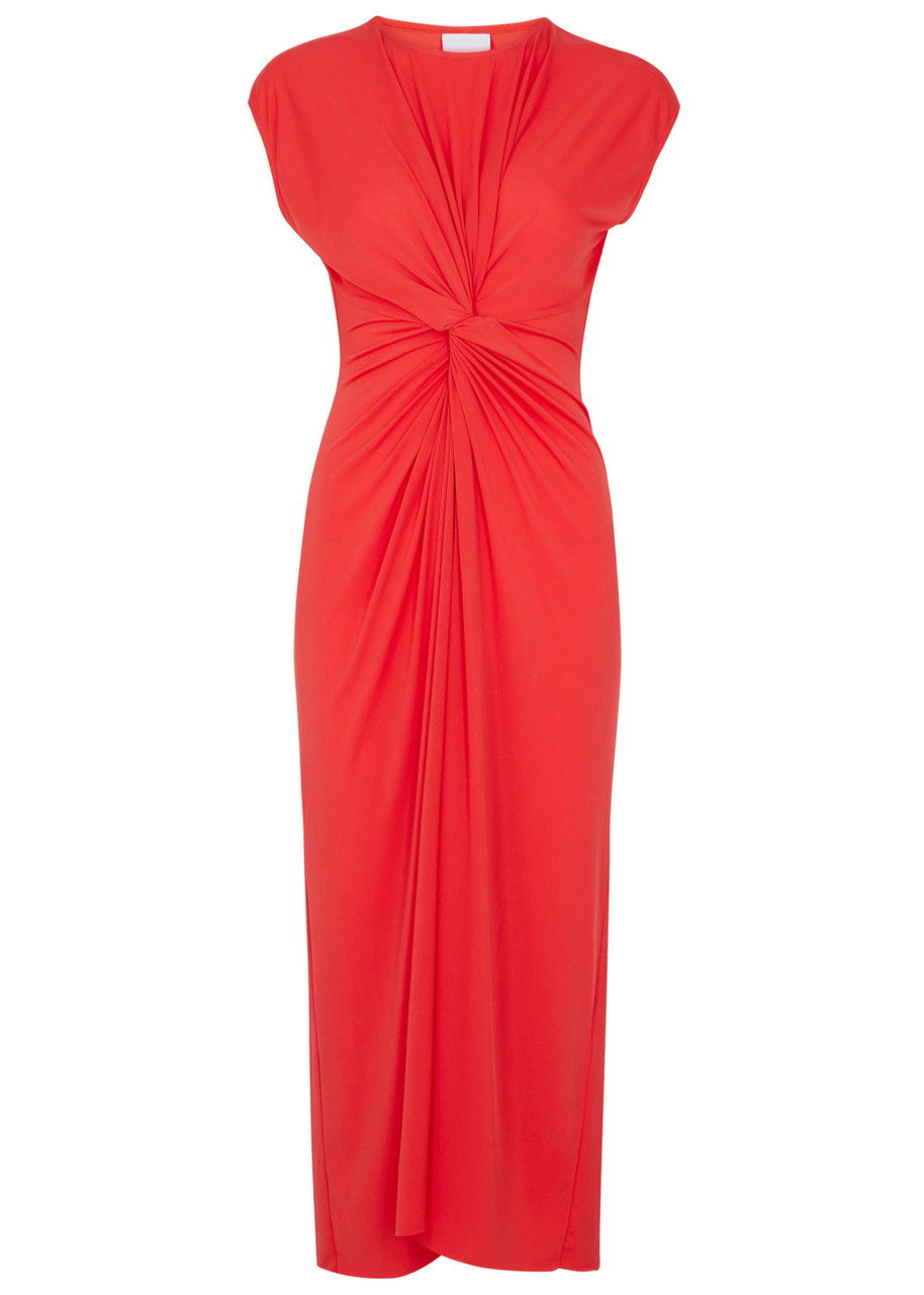 Day Birger Et Mikkelsen Joan Knotted Jersey Midi Dress In Red