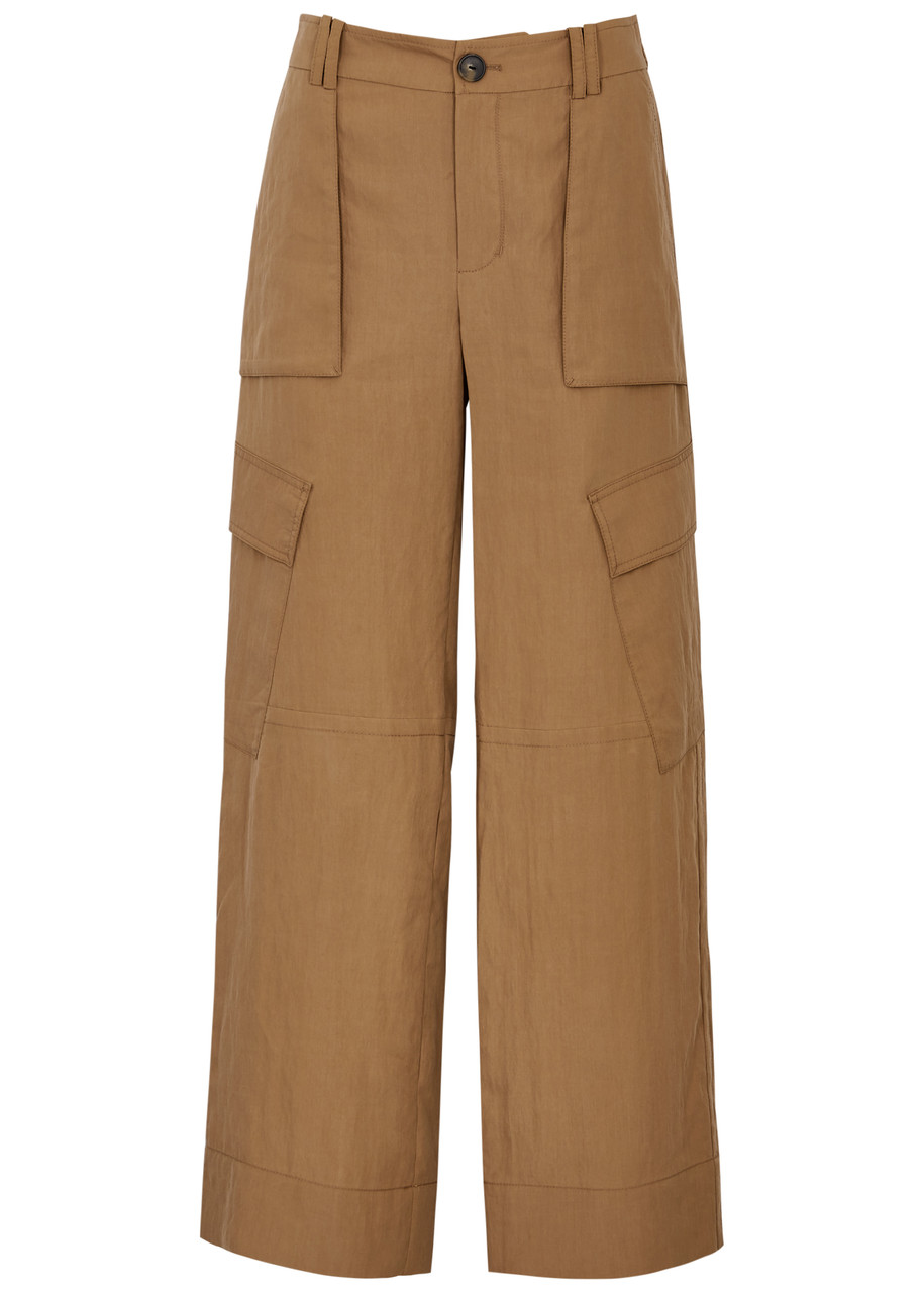 Vince Wide-leg Cargo Trousers In Brown