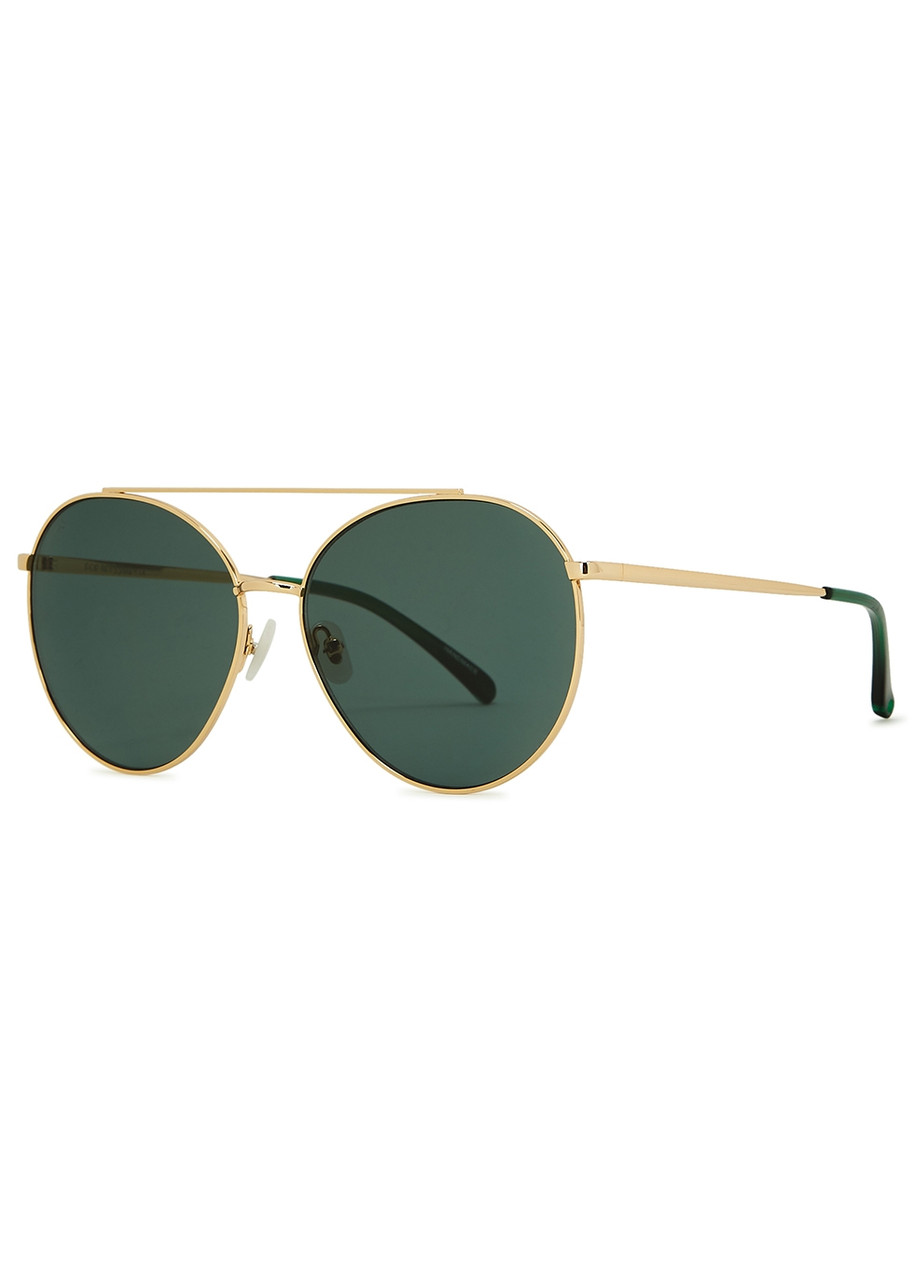 For Art's Sake Yoyo 12kt Gold-plated Aviator-style Sunglasses - Green - One Size