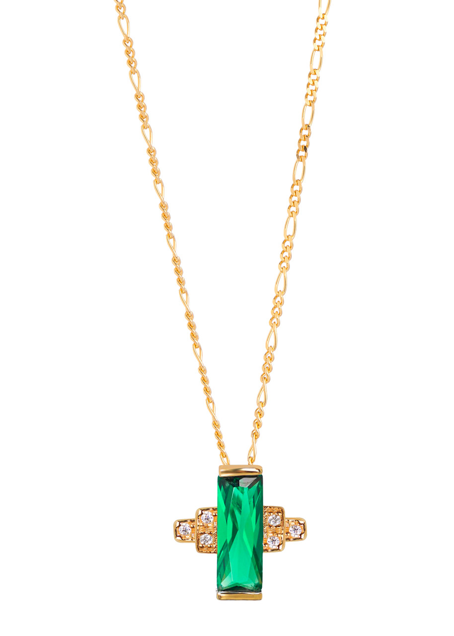 Laura Vann Audrey 18kt Gold-plated Necklace - Green