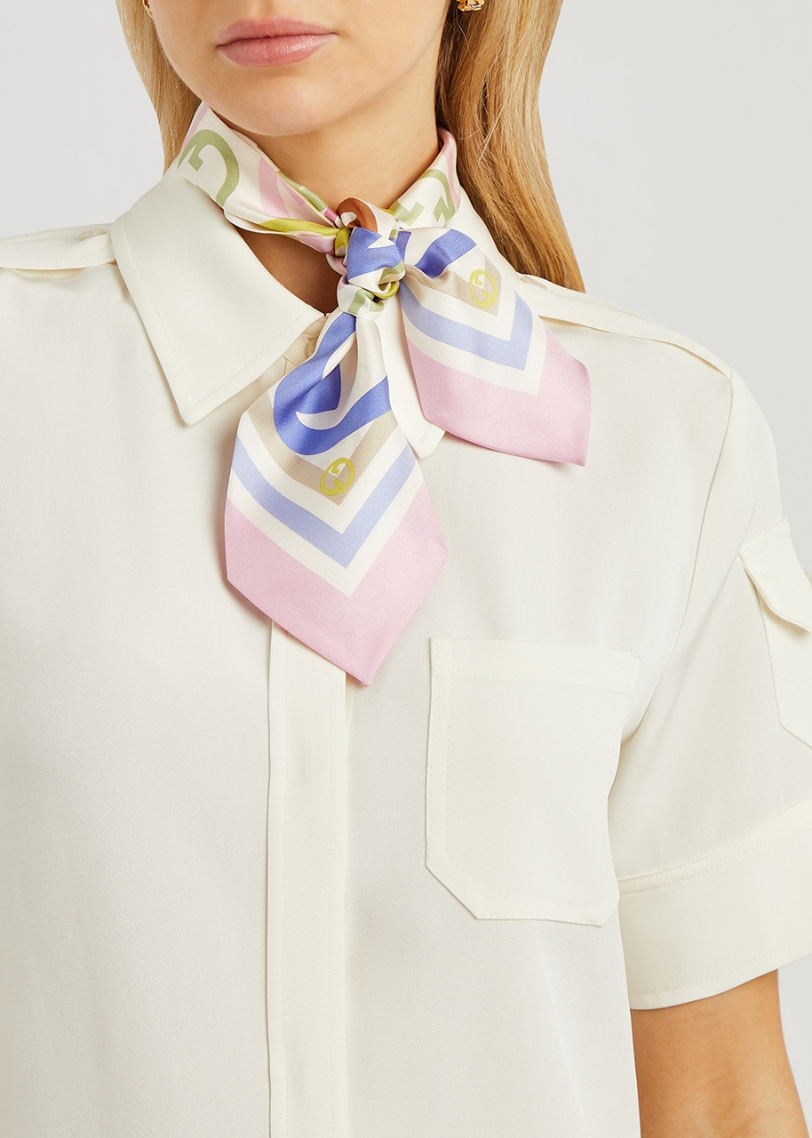  Gucci Bubble Printed Silk-twill Neck Tie - Multicoloured 