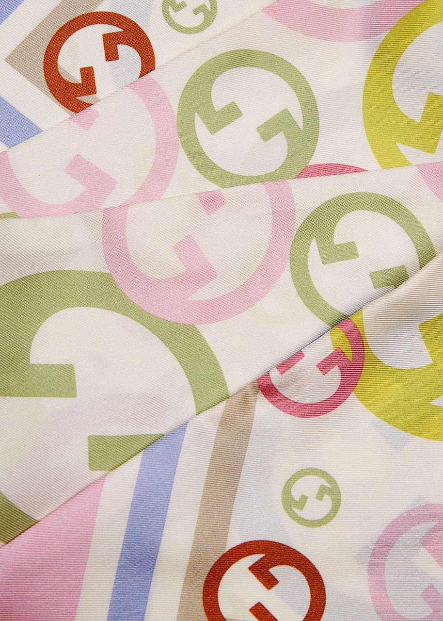  Gucci Bubble Printed Silk-twill Neck Tie - Multicoloured 