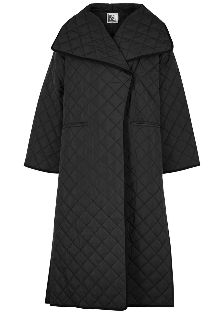 Totême Signature Quilted Shell Coat In Black