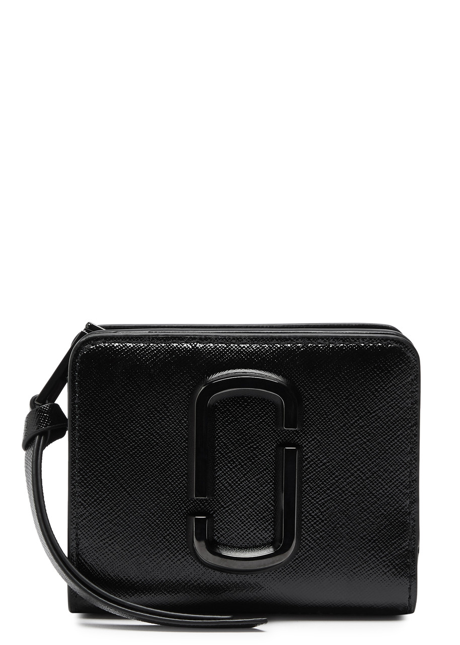 Marc Jacobs Snapshot Mini Compact Leather Wallet In Black