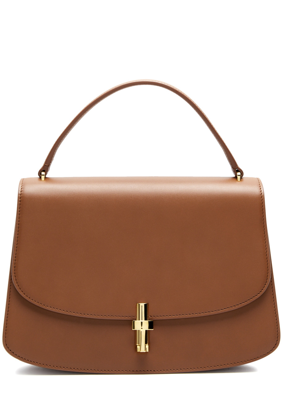 The Row Sofia 10 Leather Top Handle Bag In Brown