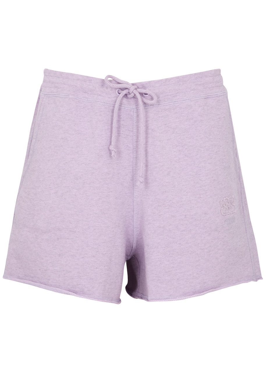 Ganni Isoli Cotton Shorts In Lilac