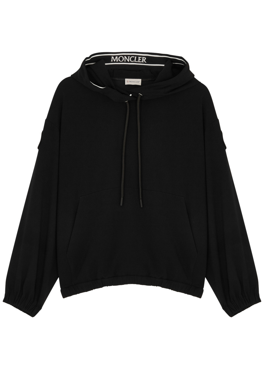 Moncler Hooded Jersey Sweatshirt In Black