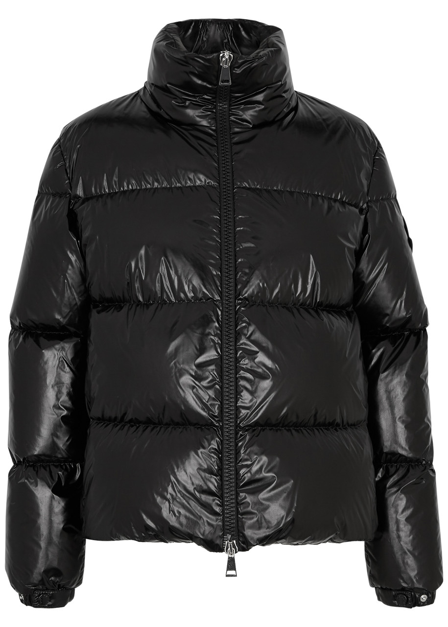 Moncler Meuse Quilted Glossed Shell Jacket In Black