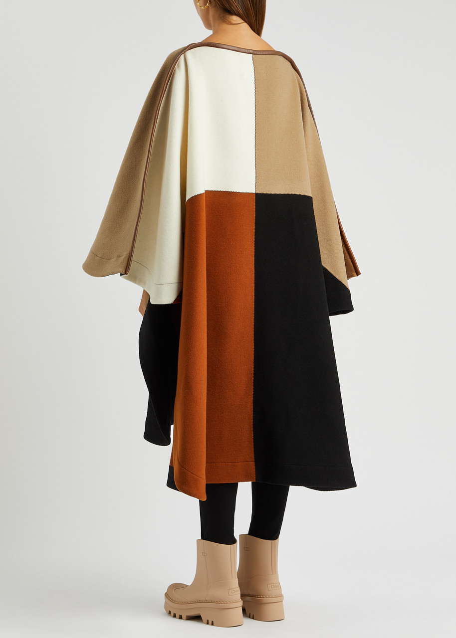  Chloe Patchwork Wool-blend Poncho - Multicoloured - One Size 