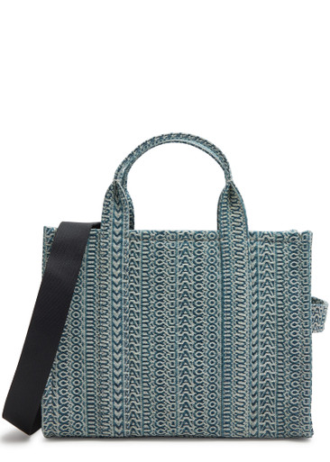 The Medium Monogram Denim Tote Bag in Blue - Marc Jacobs