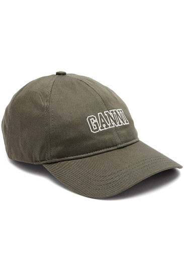 GANNI Logo-embroidered cotton cap | Harvey Nichols