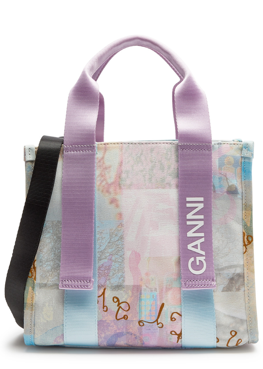 Ganni Small Printed Canvas Tote - Multicoloured - One Size