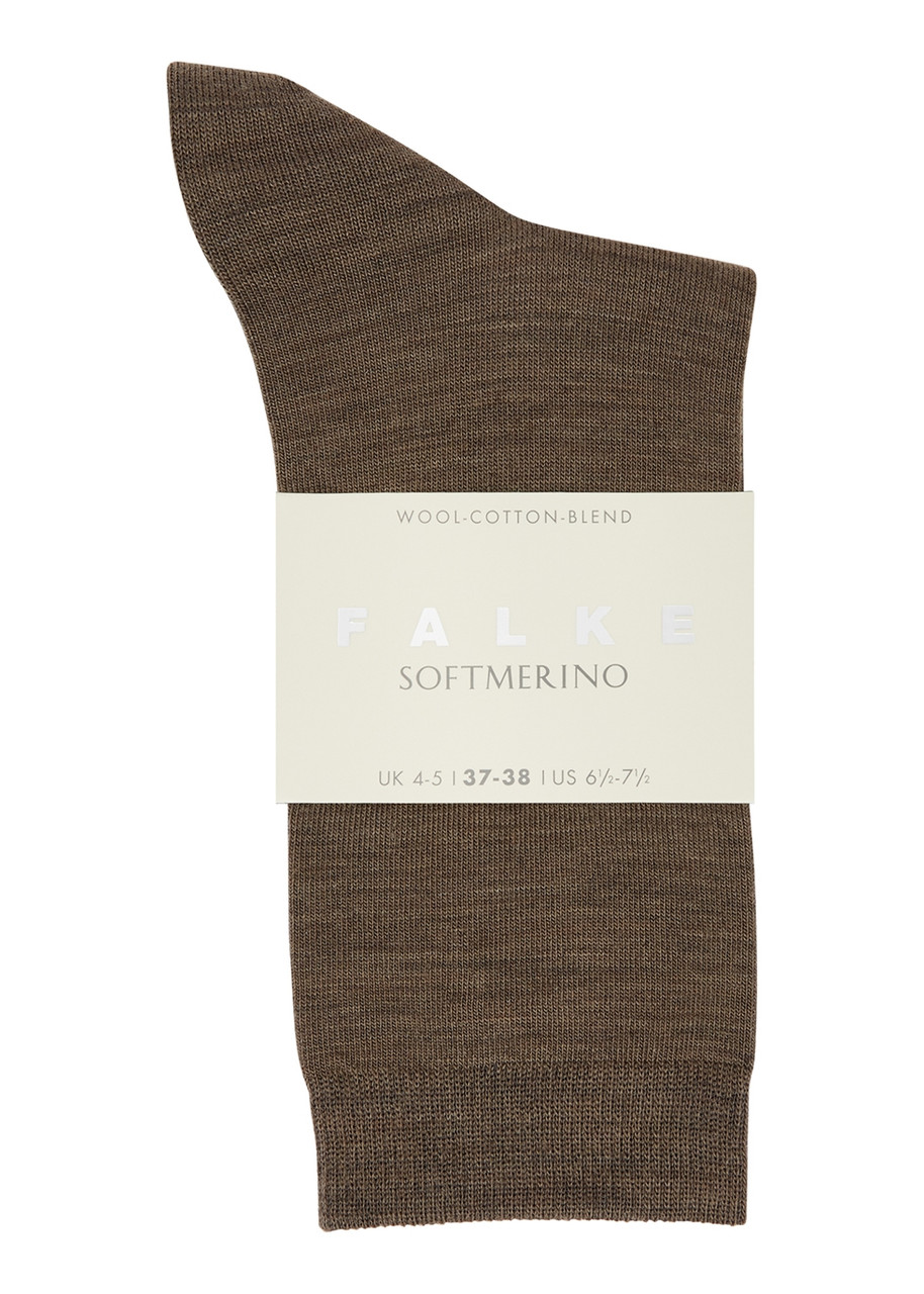 Falke Soft Merino Wool-blend Socks In Grey