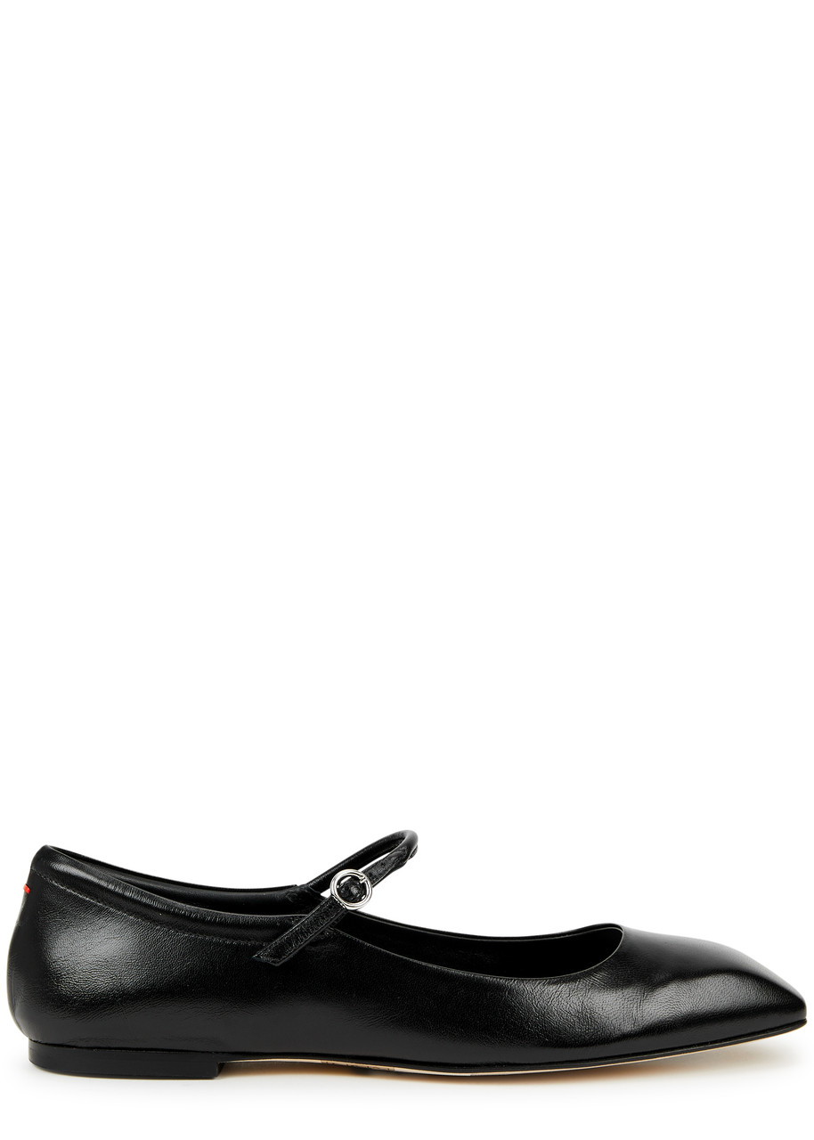 Aeyde Uma Nappa Leather Ballet Flats In Black