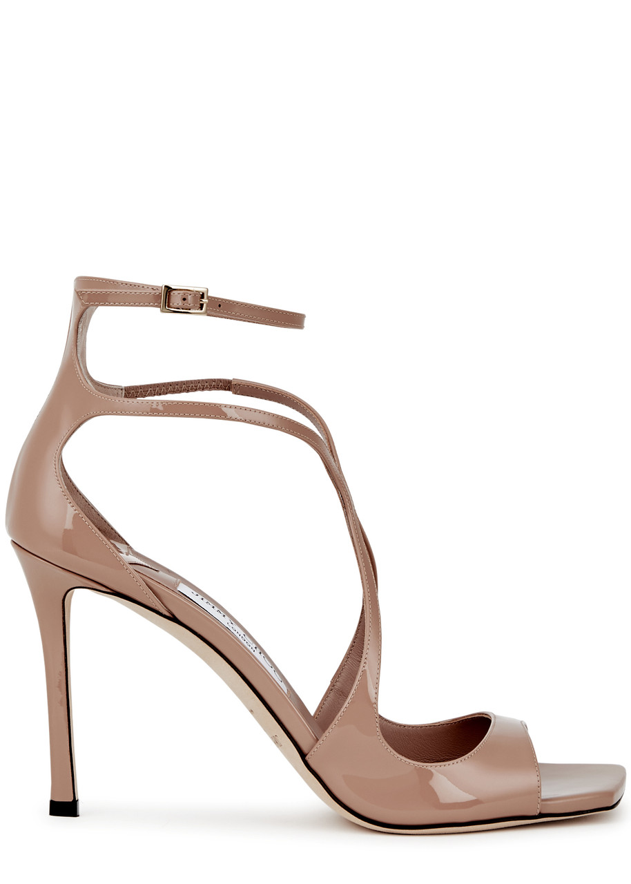Jimmy Choo Azia 95 Patent Leather Sandals - Nude - 4