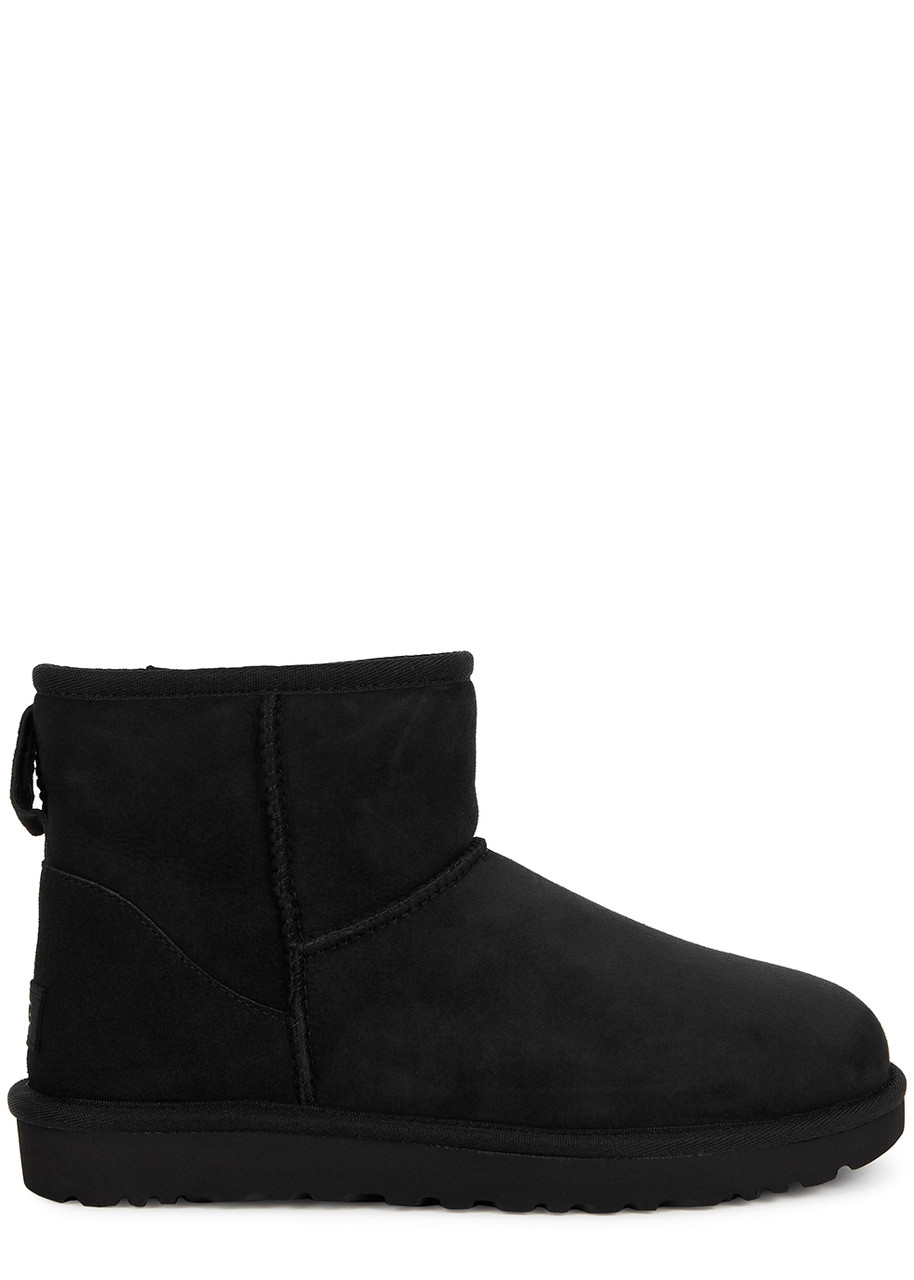 Ugg Classic Mini II Suede Boots , Boots, Heel Tab, Black - 8