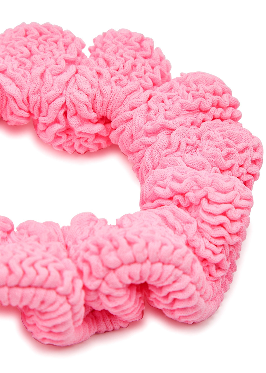 Hunza G Neon Pink Seersucker Scrunchie 