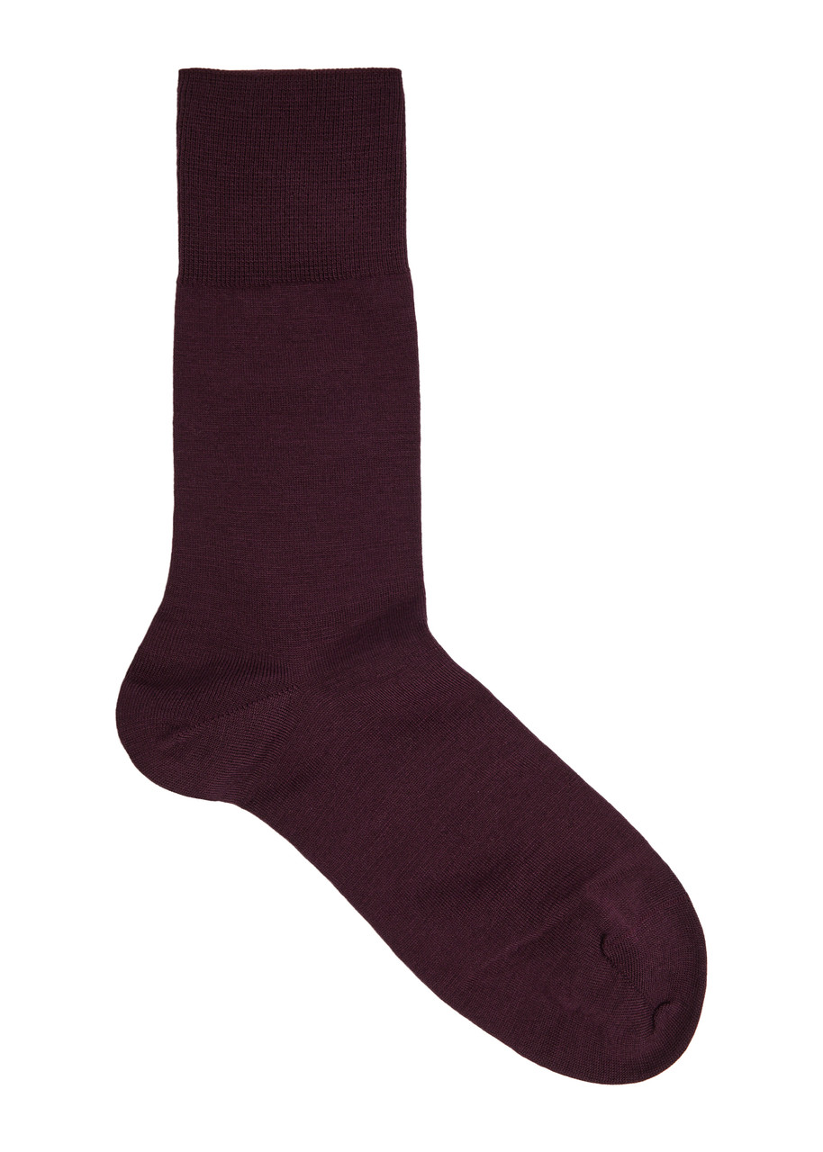 Falke Airport Wool-blend Socks - Burgundy - 39-40
