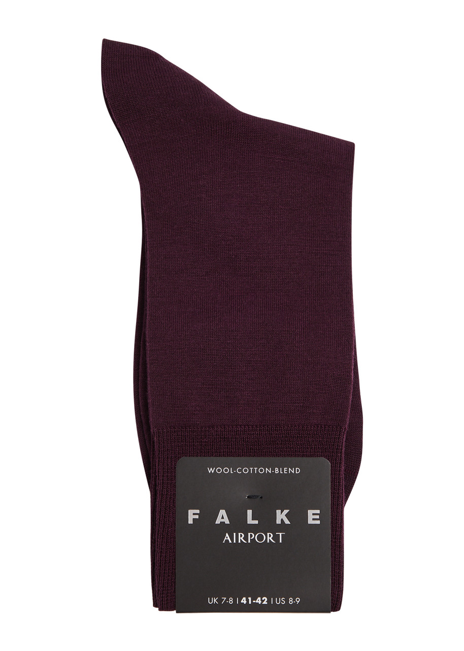  Falke Airport Wool-blend Socks - Burgundy - 41-42 