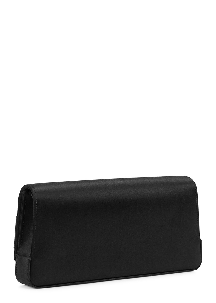Manolo Blahnik Gothisi Embellished Satin Clutch In Black