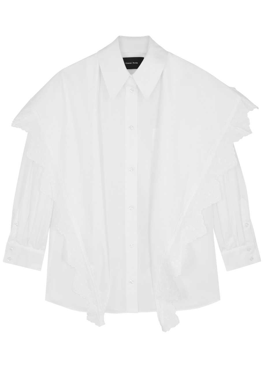 Simone Rocha Layered Cotton-poplin Shirt In White