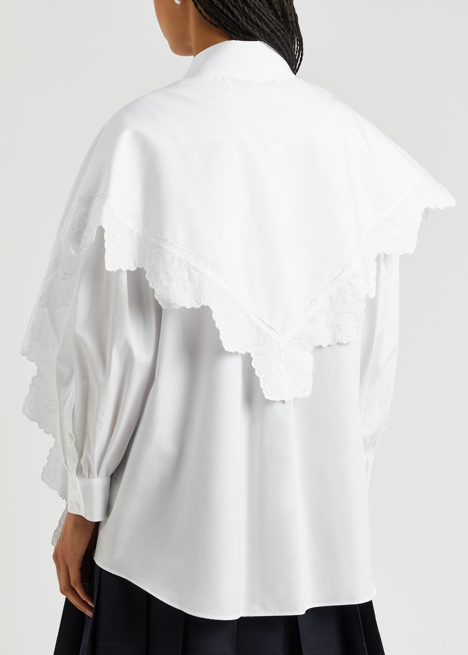  Simone Rocha Layered Cotton-poplin Shirt - White - Xs 