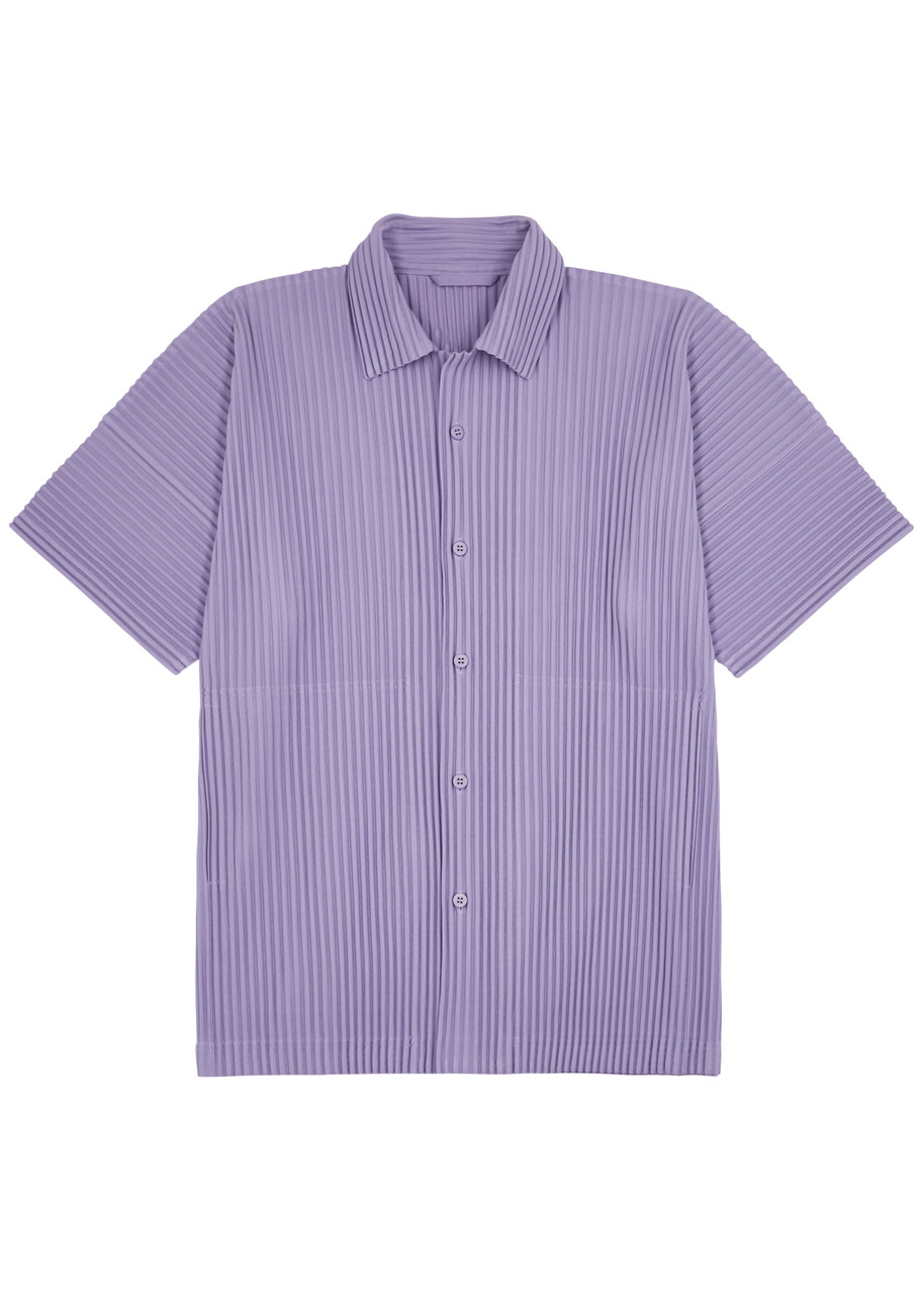 Issey Miyake Homme Plissé  Pleated Jersey Shirt In Purple