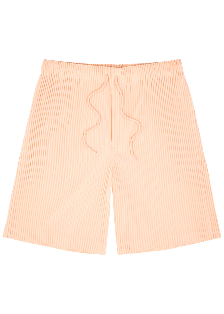 Issey Miyake Homme Plissé  Pleated Jersey Shorts In Pink