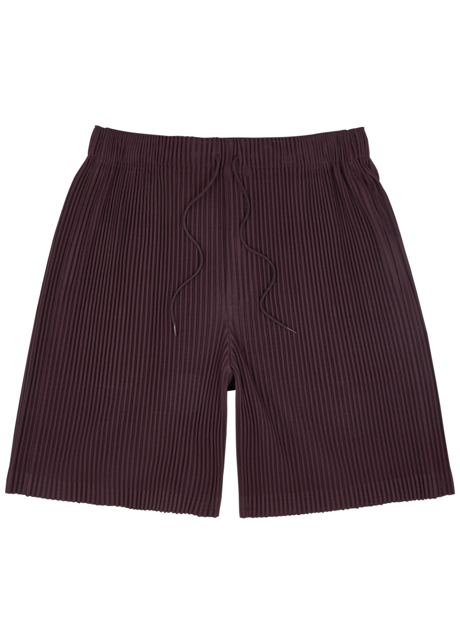 Homme Plissé Issey Miyake Pleated Jersey Shorts - Dark Brown - 3