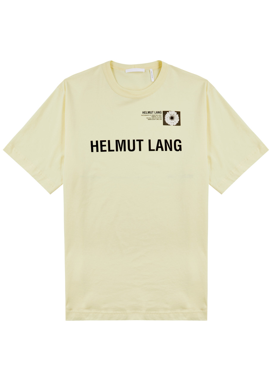 Helmut Lang Printed Cotton T-shirt In Yellow