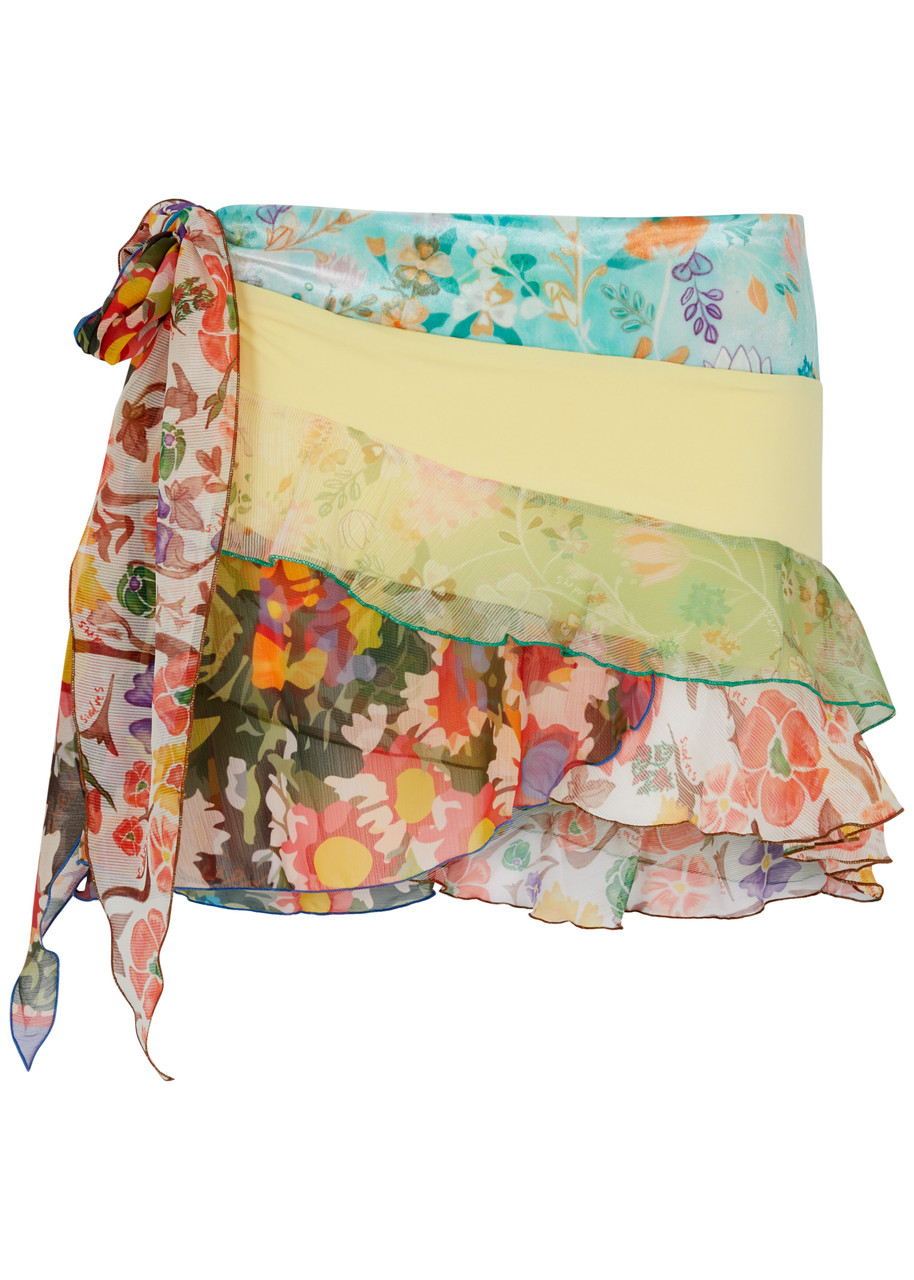 Siedres Jenie Printed Panelled Mini Skirt - Multicoloured