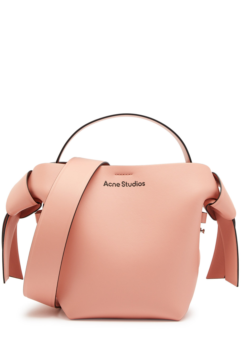 Acne Studios Musubi Mini Leather Top Handle Bag In Light Pink
