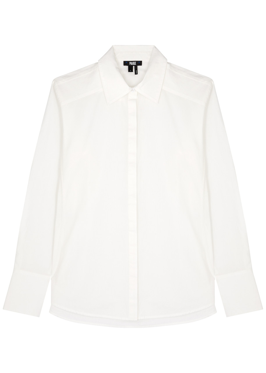 Paige Clemence Cotton-poplin Shirt In White