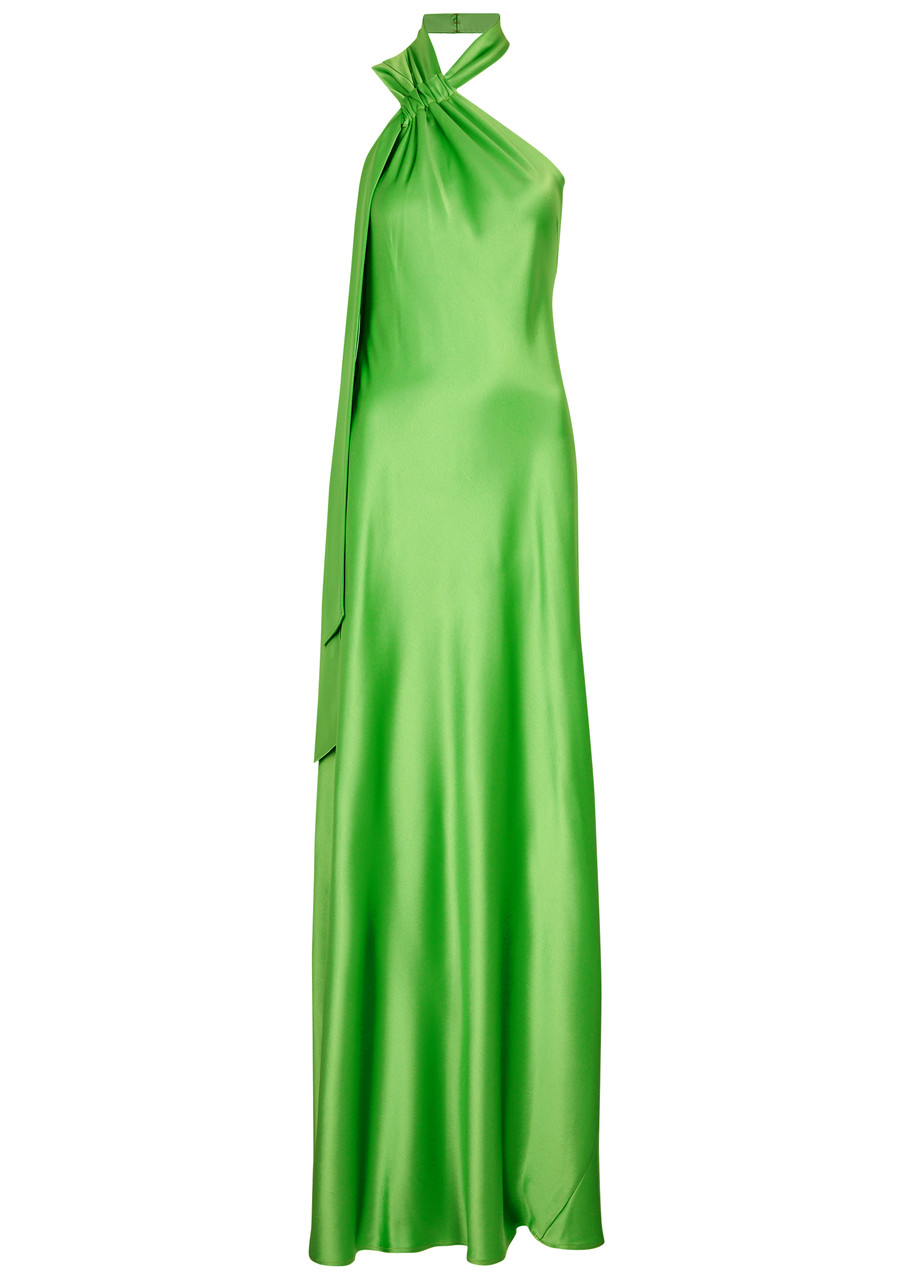 GALVAN USHUAIA ONE-SHOULDER SATIN GOWN