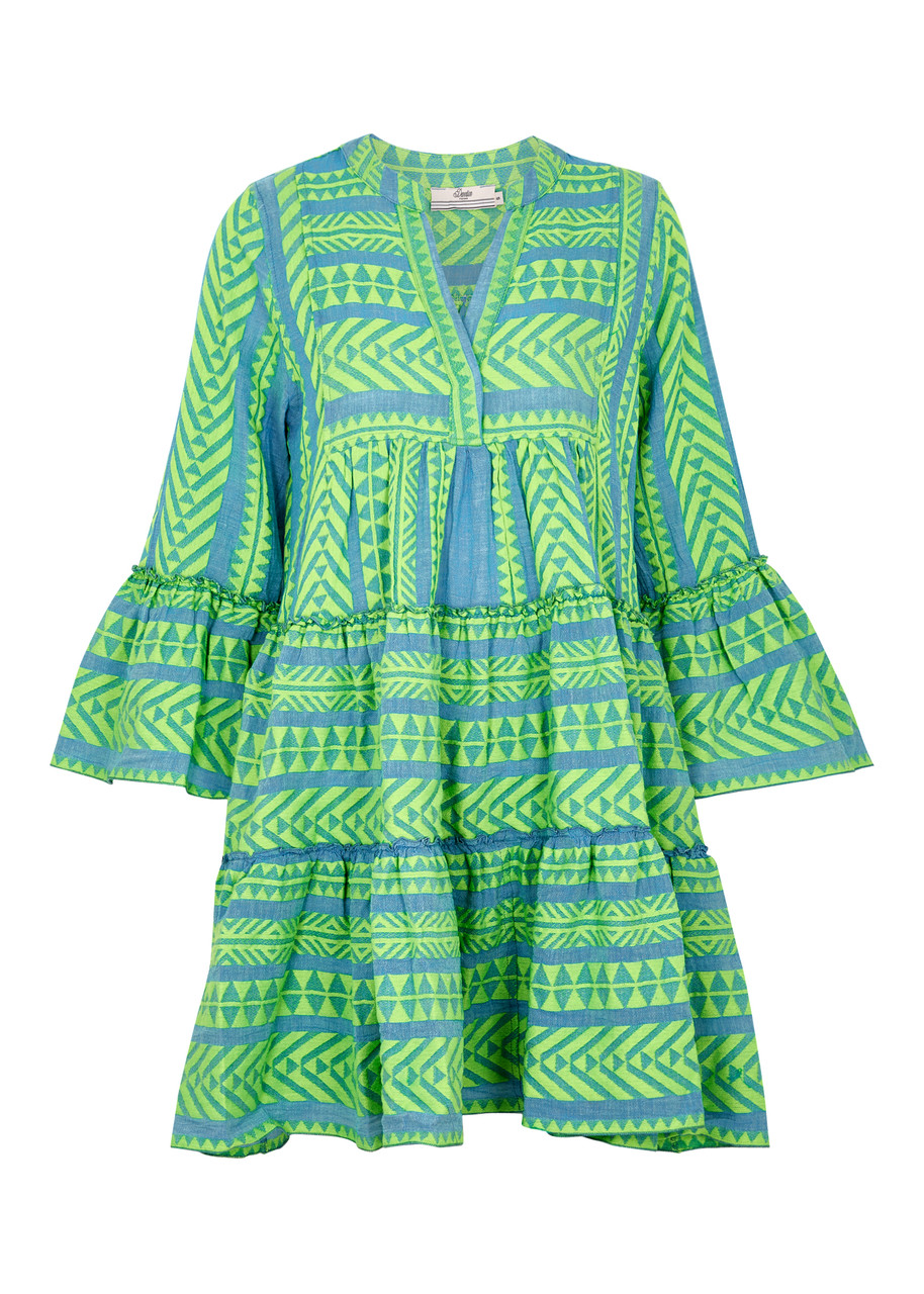 Devotion Ella Embroidered Cotton-blend Mini Dress - Green - L