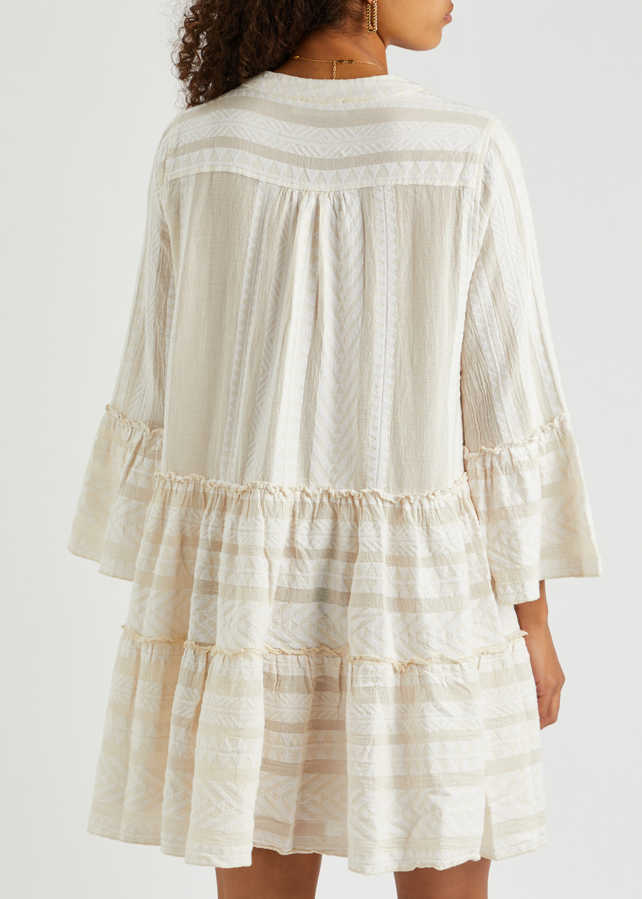  Devotion Ella Embroidered Cotton Mini Dress - Ecru - L 