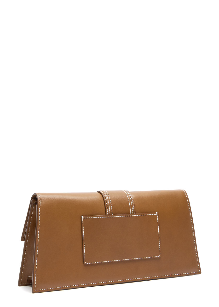 Jacquemus Le Bambino Long Leather Top Handle Bag In Light Brown